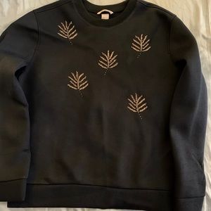 H&M sweater with beaded leaves